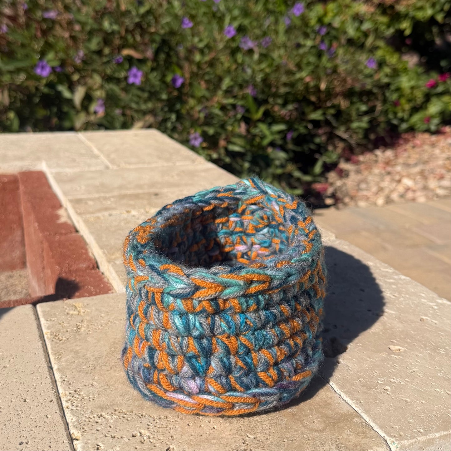 Teal & Orange Oval Basket