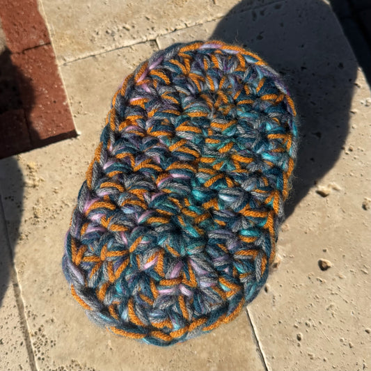 Teal & Orange Oval Basket