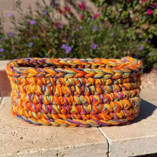 Orange Purple & Yellow Oval Basket