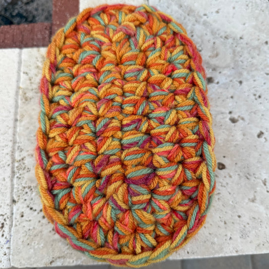 Orange Red & Green Oval Basket