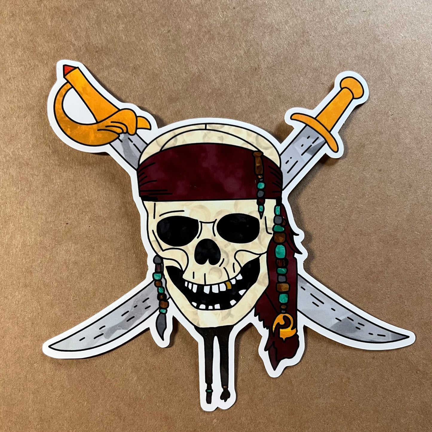 Skull and Swords Sticker | Harrison's Autism Art