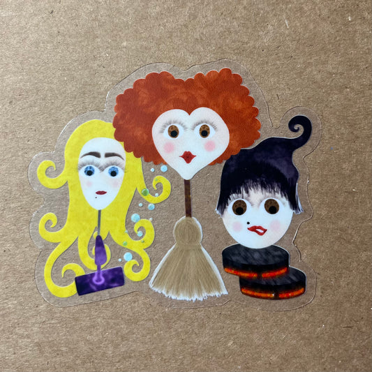 Witch Sisters Transparent Vinyl Sticker | Harrison's Autism Art