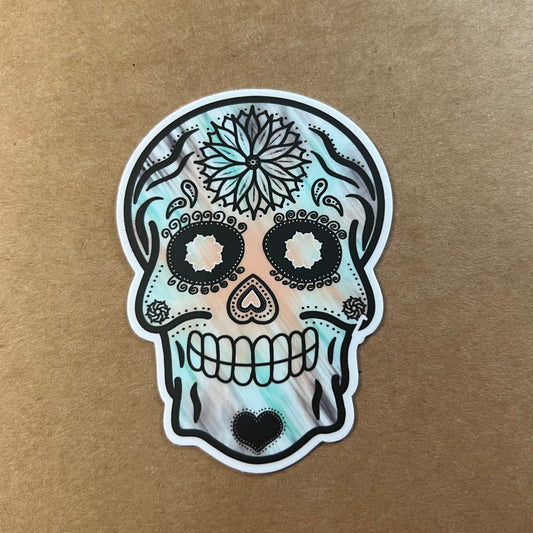 Sugar Skull 3" Matte Sticker | Harrison's Autism Art