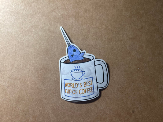 Narwhal Coffee Sticker