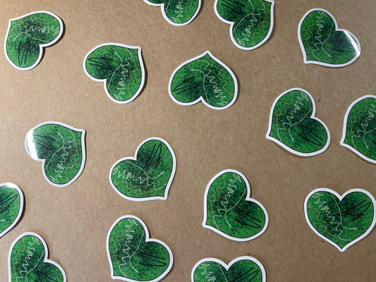 Green Heart Mini Sticker | Harrison's Autism Art