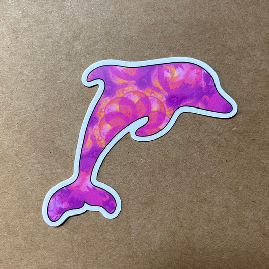 Pink Dolphin Sticker (Matte) | Harrison's Autism Art