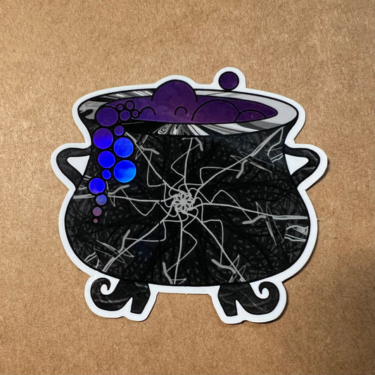 Witch's Couldron Holographic Sticker | September Patreon | Harrison's Autism Art