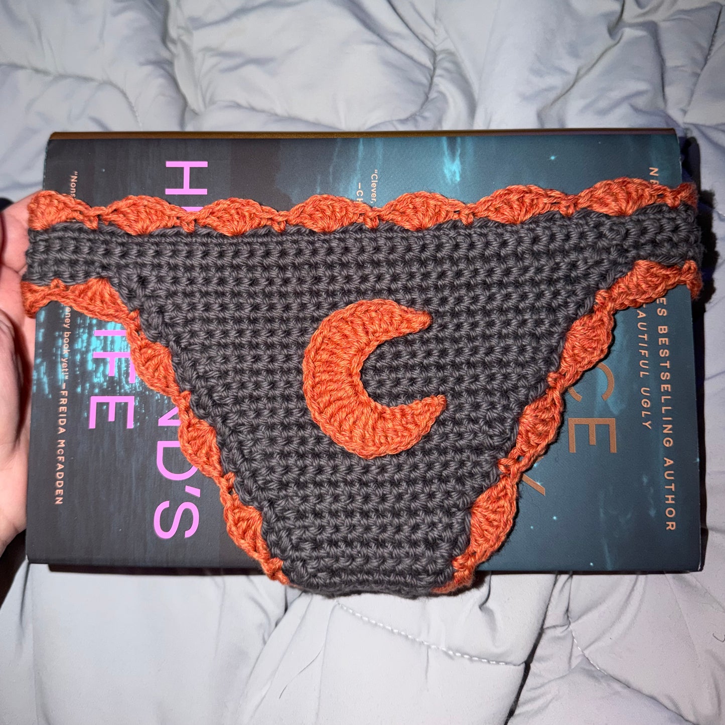 Crochet Book Thong With Crescent Moon