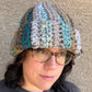 Warm Hat - Green Blue & Grey