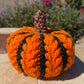 Orange & Black Wheat Stitch Pumpkin