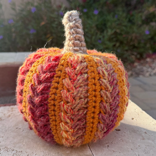 Orange Wheat Stitch Pumpkin