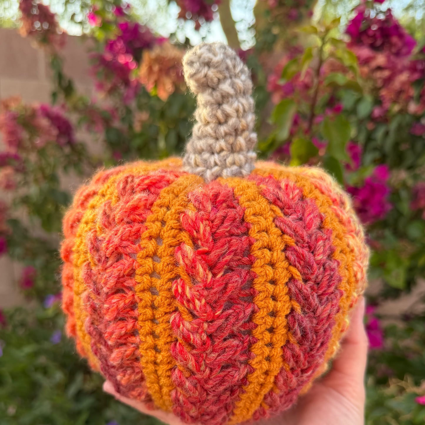 Orange Wheat Stitch Pumpkin
