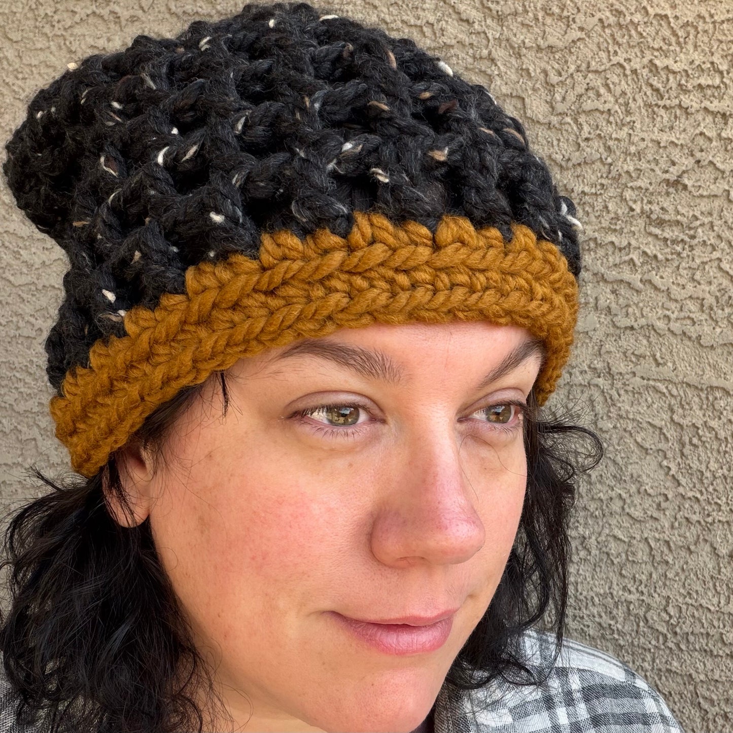 Waffle Cone Hat - Black & Flax