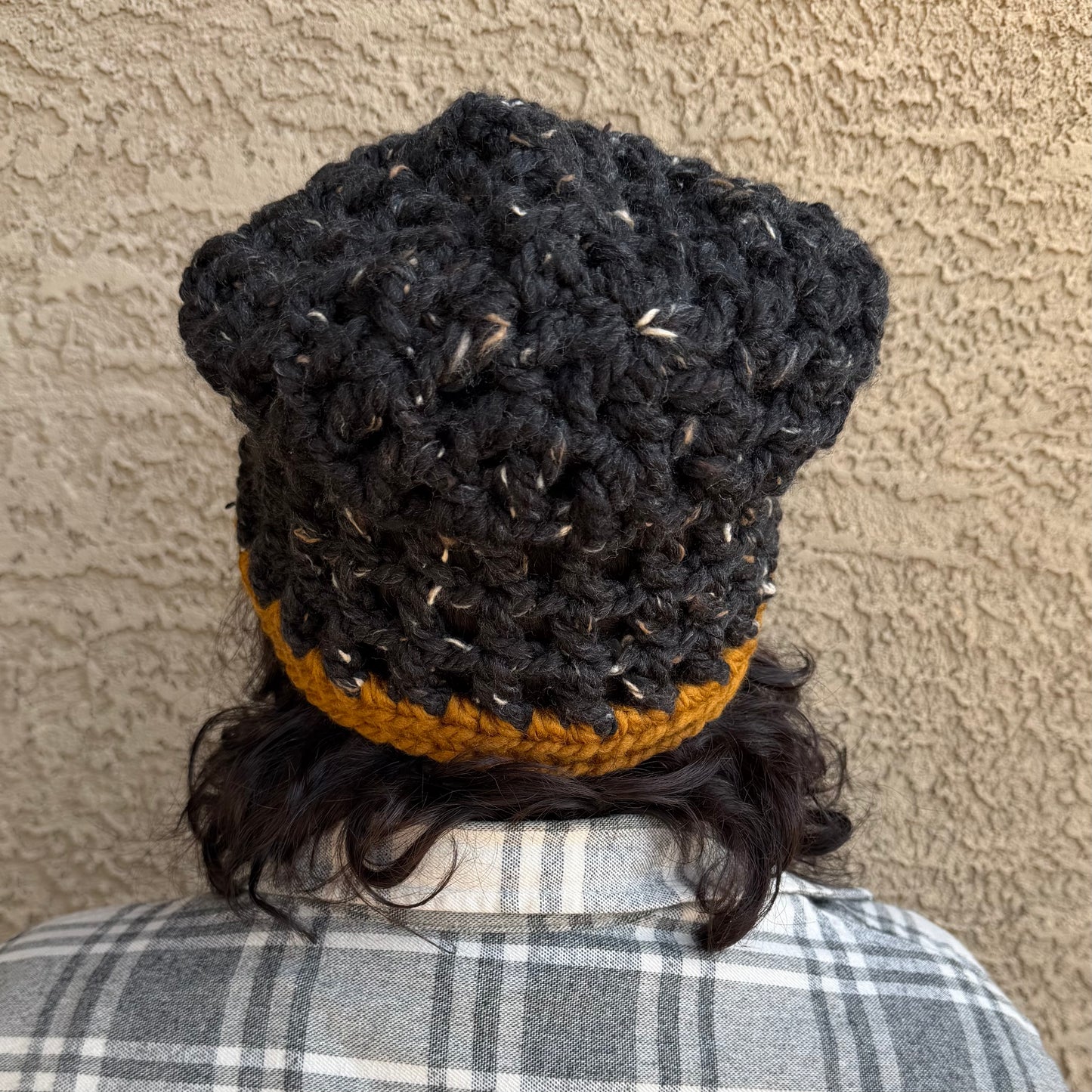 Waffle Cone Hat - Black & Flax