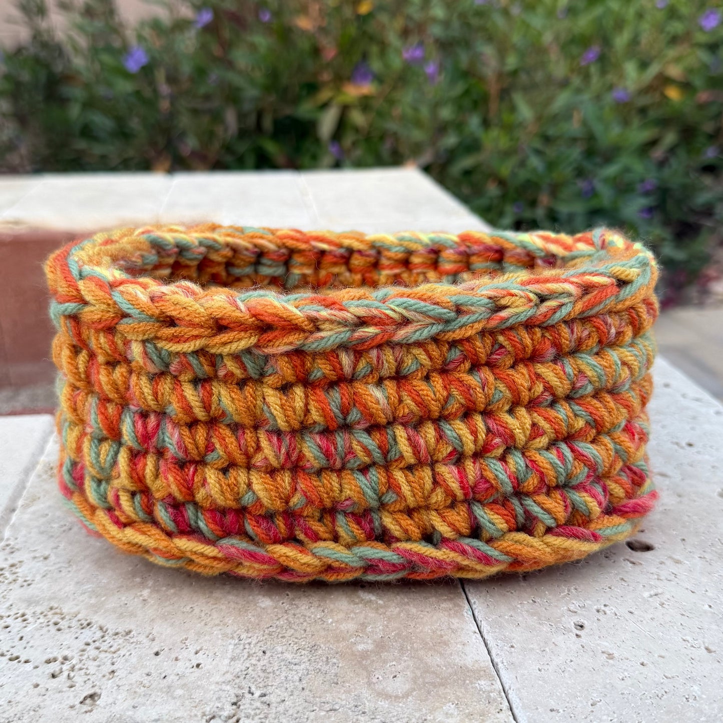 Orange Red & Green Oval Basket