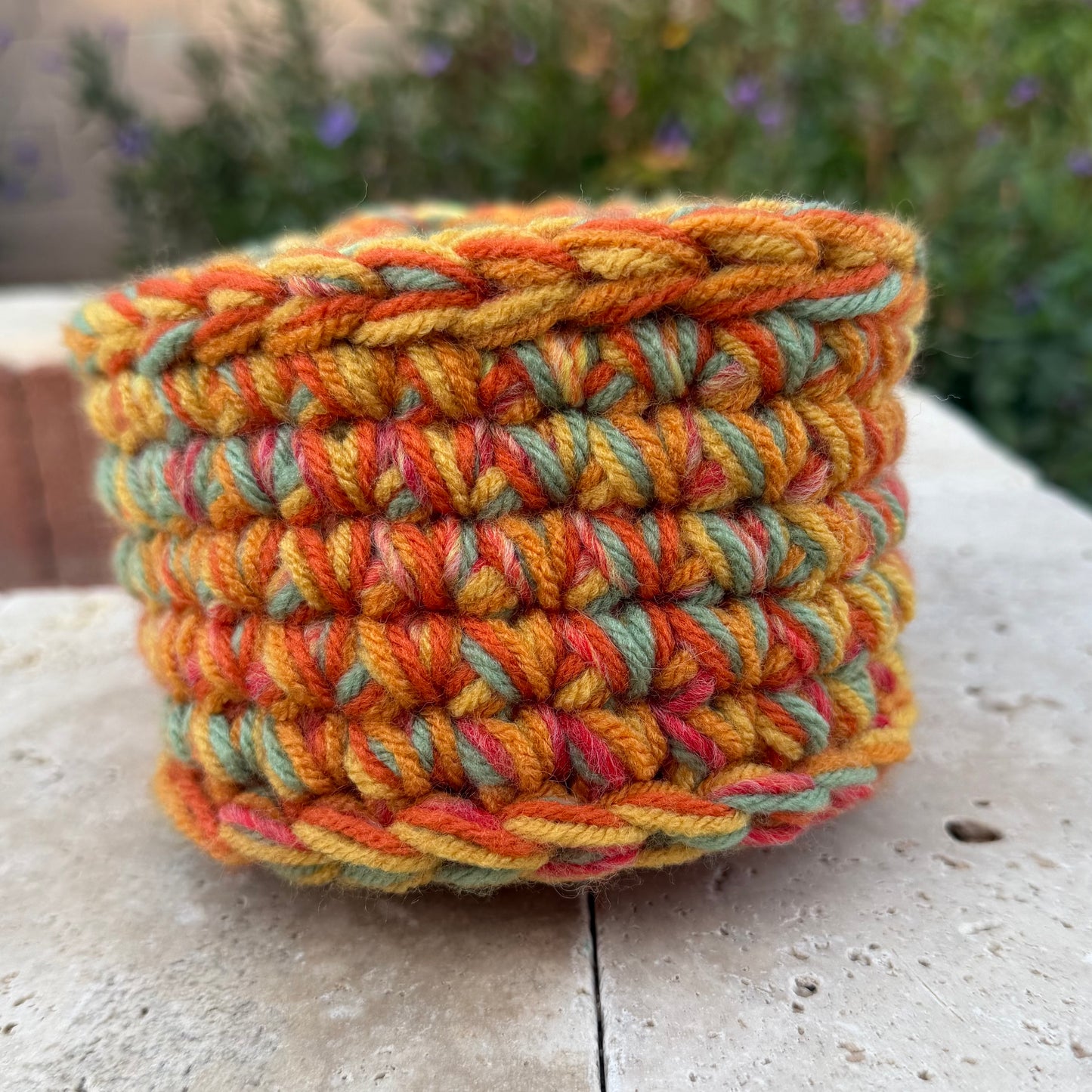 Orange Red & Green Oval Basket