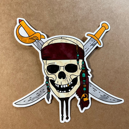 Skull and Swords Sticker | Harrison's Autism Art