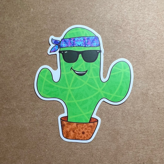 Cool Cactus Matte 3" Sticker | Harrison's Autism Art