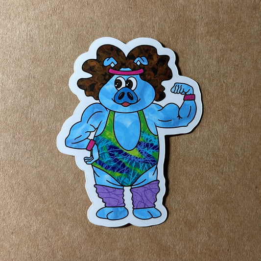 Workout Pig Sticker | Harrison's Autism Art