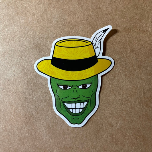 Green Masked Man Sticker | Harrison's Autism Art