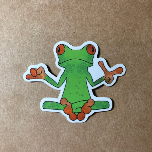 Peace Frog Sticker