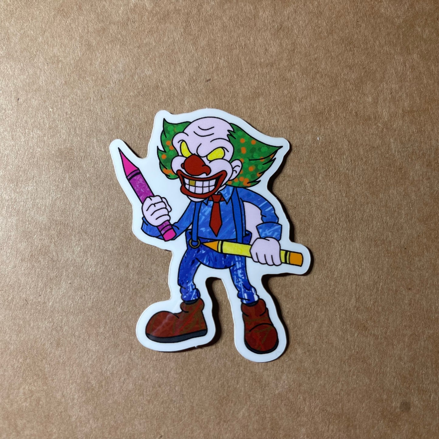 Crayon Clown Sticker