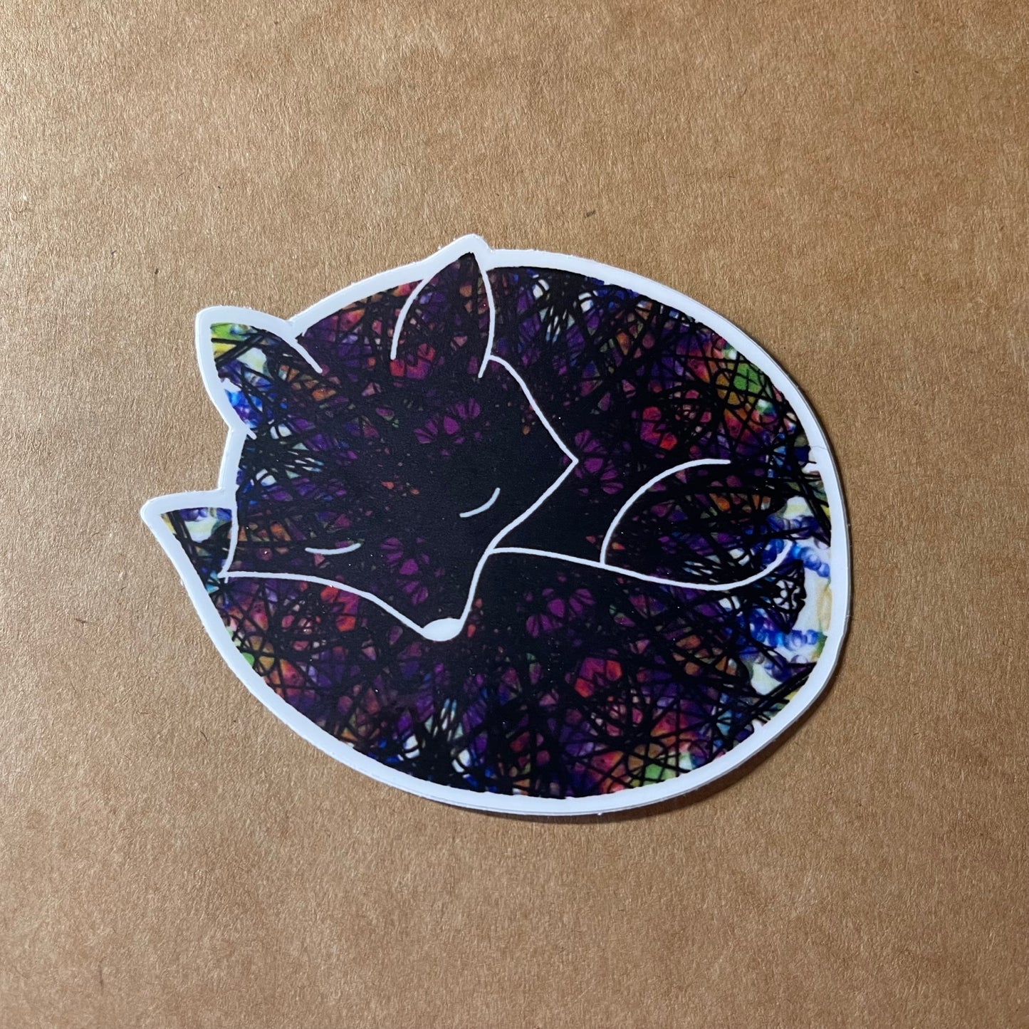 Sleepy Fox Sticker (Matte)